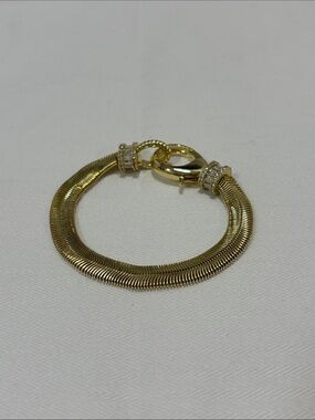 Adina Eden CZ x Baguette Chunky Snake Clasp Bracelet